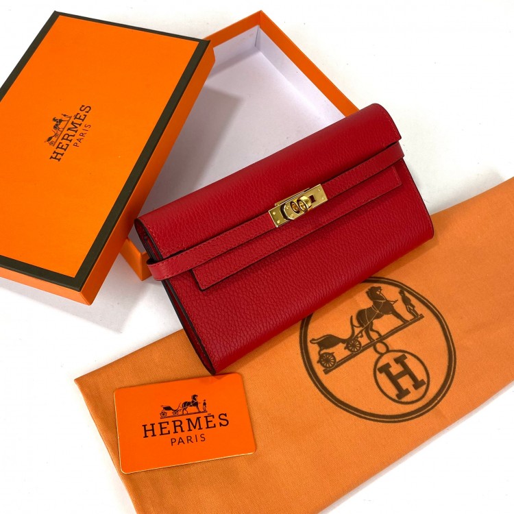 HERMES KELLY LONG WALLET KIRMIZI